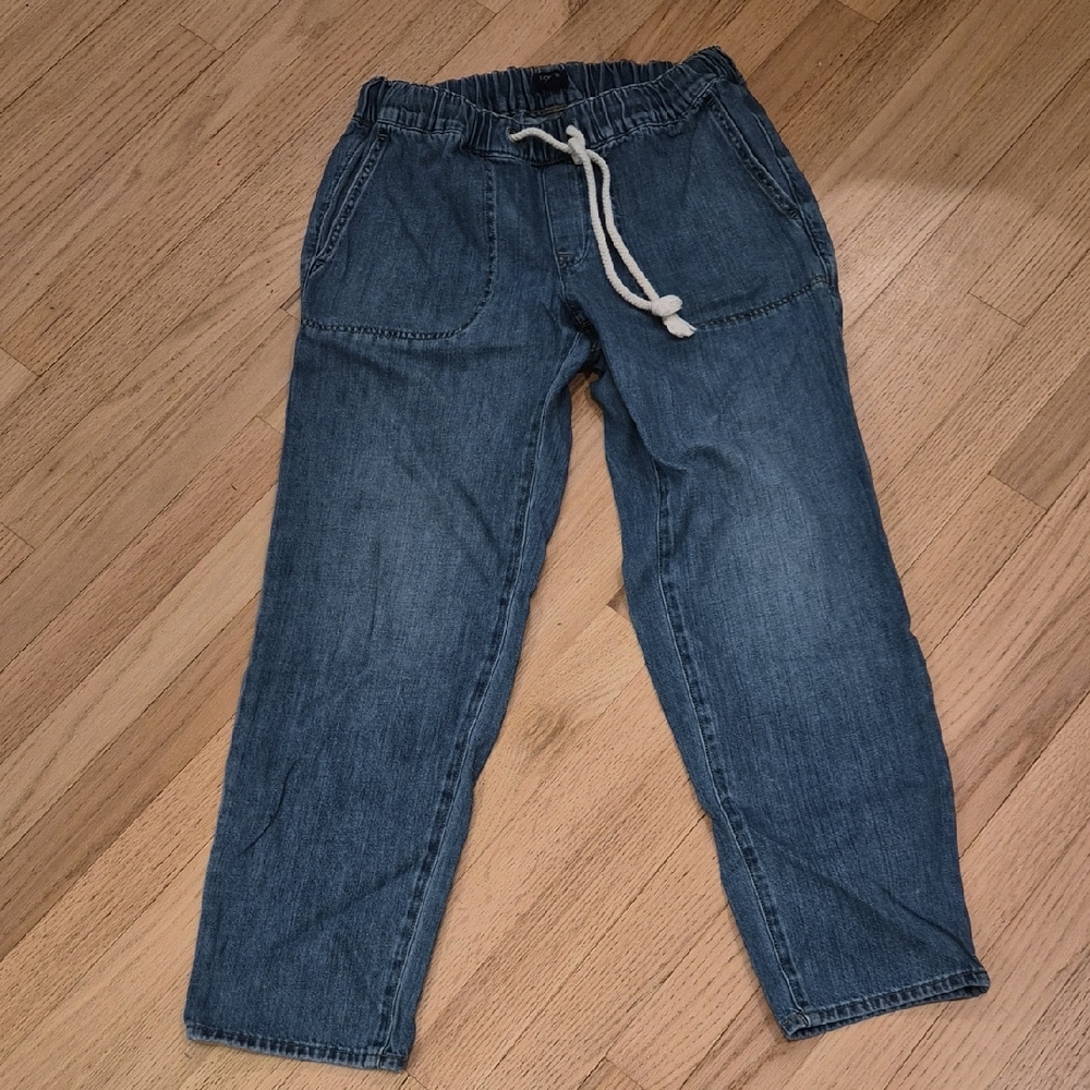 J. Crew Blue Wide-Leg Drawstring Jeans